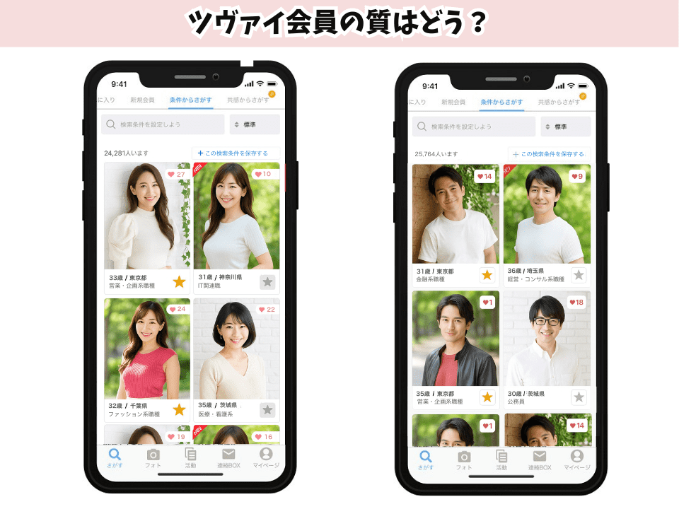 ツヴァイの会員検索画面