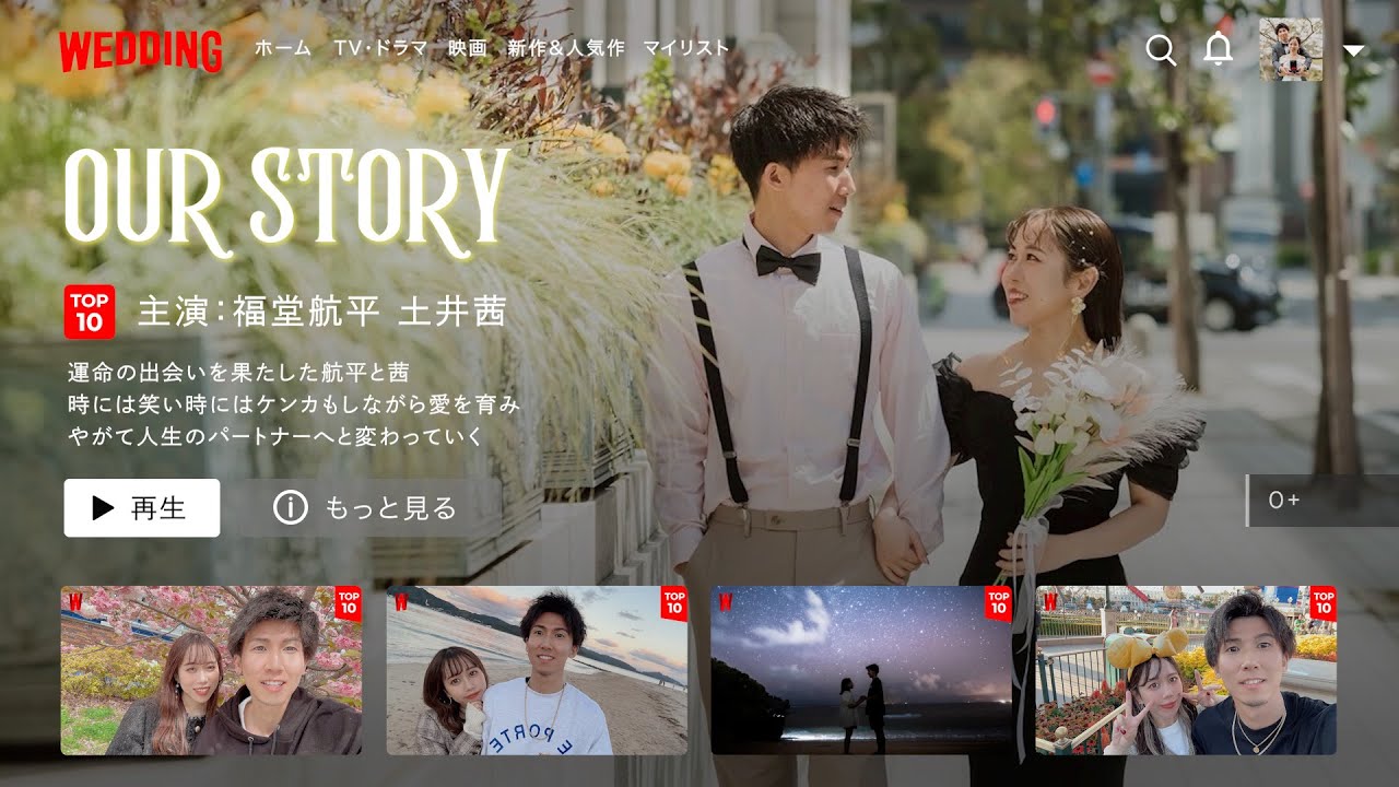 ネトフリ風のプロフィールムービーサムネイル