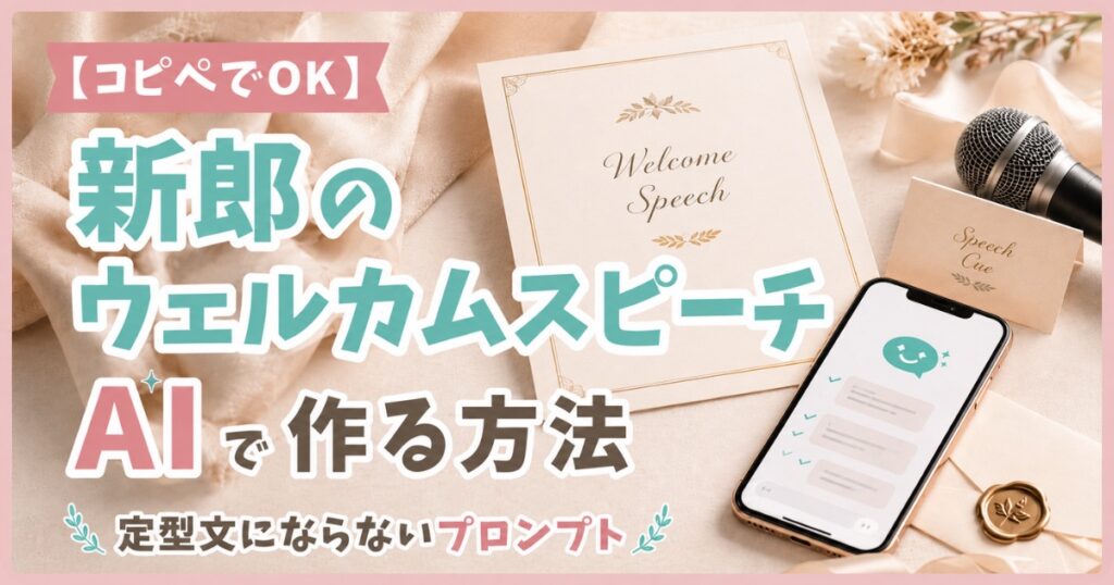 新郎のウェルカムスピーチをAIで作る方法｜コピペで使えるプロンプト